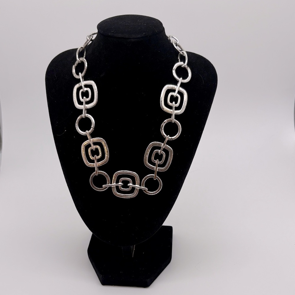 Vintage Trifari Silver Tone Choker Chain Necklace